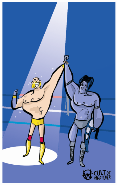 Hulk Hogan and The Ultimate Warrior at WrestleMania 6