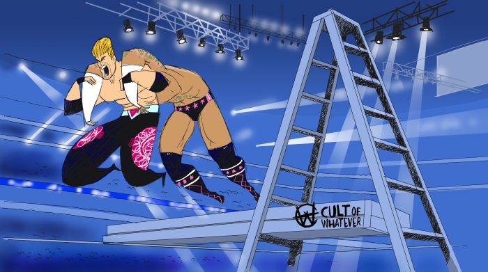 WrestleMania 25 Money In The Bank Christian CM Punk Cartoon Illustration