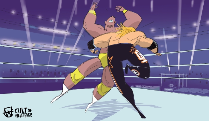 WrestleMania 27 Edge Alberto Del Rio Cartoon Illustration
