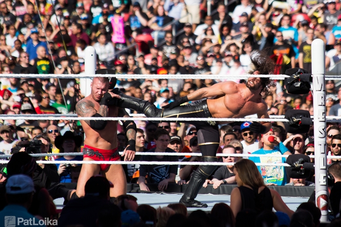 Wrestlemania 31 Seth Rollins Kick Randy Orton
