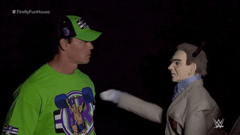 Gif John Cena Vince Mcmahon Puppet Wrestlemania 36
