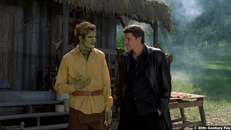 Angel S02e22: Andy Hallett and David Boreanaz as Lorne and Angel