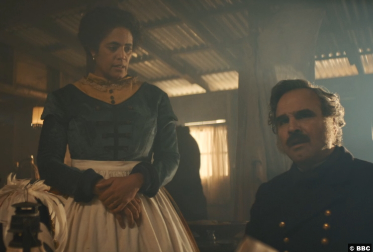 Doctor Who S13e02: Sara Powell and Gerald Kyd as Mary Seacole and General Logan