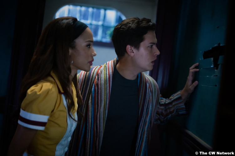 Riverdale S06e02: Erinn Westbrook and Cole Sprouse as Tabitha Tate and Jughead Jones