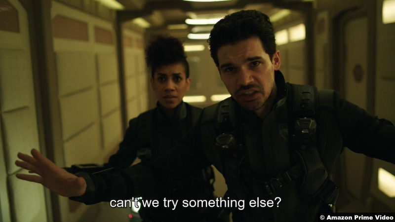The Expanse S03e13: Dominique Tipper and Steven Strait as Naomi Nagata and James Holden