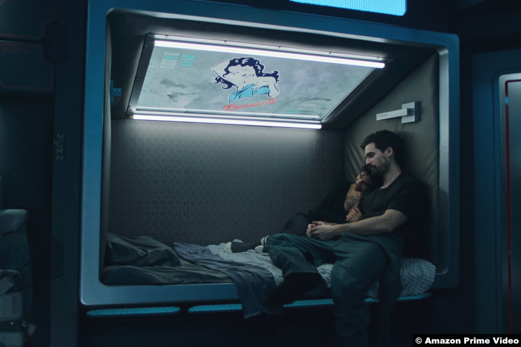 The Expanse S06e06: Dominique Tipper and Steven Strait as Naomi Nagata and James Holden on the Rocinante