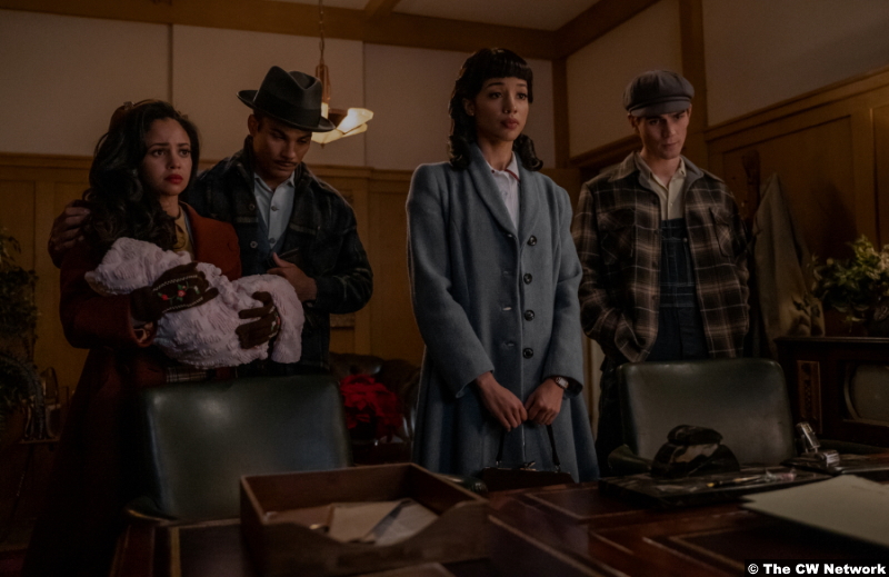 Riverdale S06e11: Vanessa Morgan, Drew Ray Tanner, Erinn Westbrook and K.J. Apa as Toni, Fangs, Tabitha and Archie