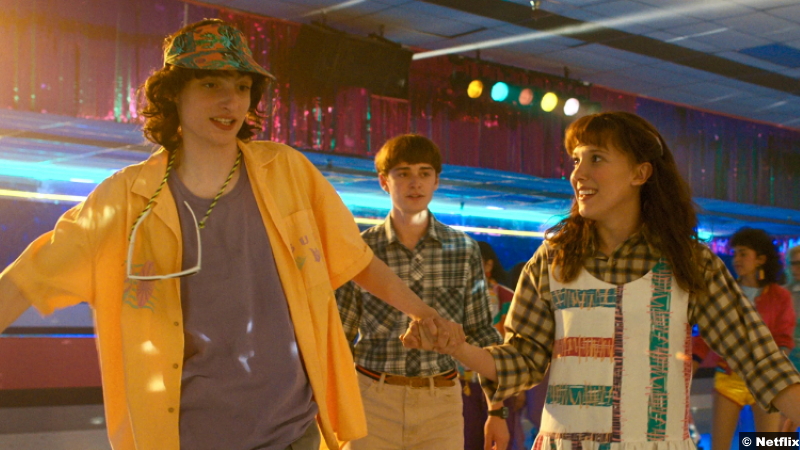 Stranger Things S04e02: Finn Wolfhard, Noah Schnapp and Millie Bobby Brown as Mike, Will and Eleven
